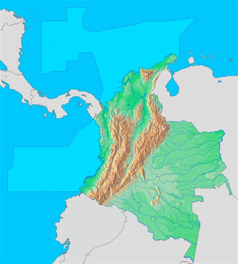 Mapa físico de Colombia Tamaño completo Gifex