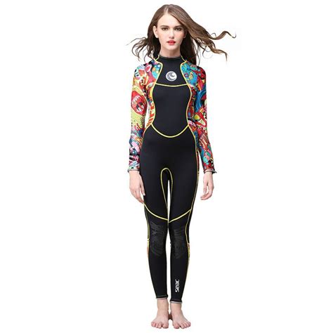 Hisea Women 3mm Scr Neoprene Wetsuit High Elasticity Color Stitching Surf Diving Suit Equipment