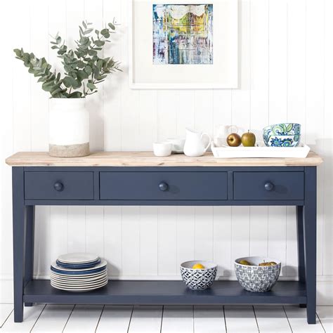 Florence Navy Blue Console Table With 3 Drawers Childrens Bedroom