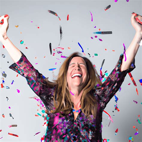 Adult Yay Woohoo Excited Arms Up In The Air Confetti · Creative Fabrica