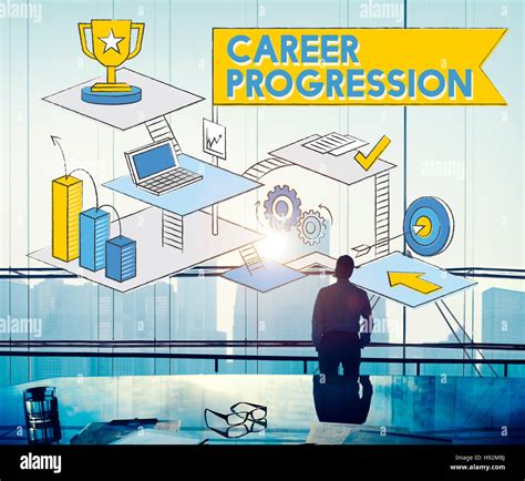Career Progression Promotion Achievement Success Concept Stock Photo
