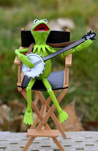 Kermit Frog Muppet Puppet Toy Childhood Green Amphibian Banjo