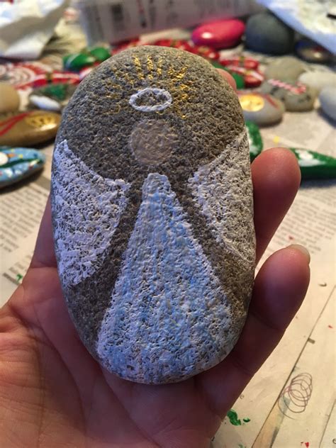 Angel Painted On A Rock For 919 Rocks Painted Rocks Rock Painting