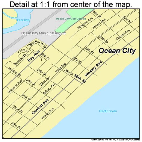 Ocean City New Jersey Street Map 3454360