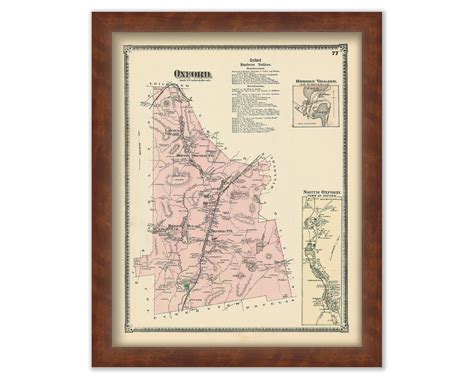 Town Of Oxford Massachusetts 1870 Map