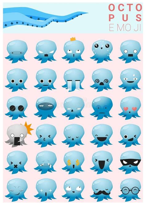 Krake Emoji Ikonen Vektor Abbildung Illustration Von Krake 71591553