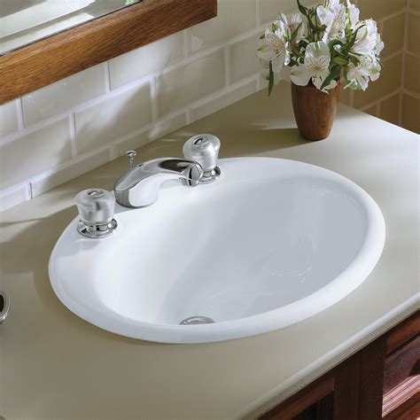 Kohler Farmington Drop In Bathroom Sink With 8 Widespread Faucet Holes