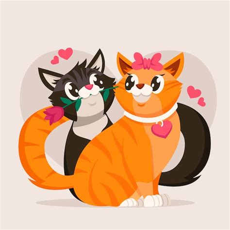 Premium Vector Cute Valentines Day Cats Couple