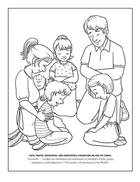 Prayer Coloring Page Lds