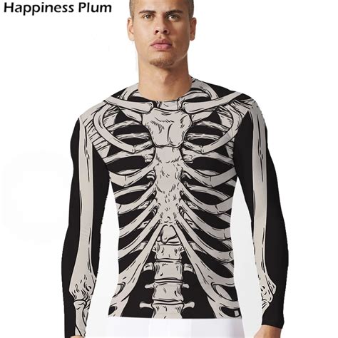 2017 High Quality Skeleton Shirt Men Long Sleeve Mens Brand Clothing