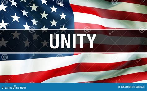 Unity On A Usa Flag Background 3d Rendering United States Of America