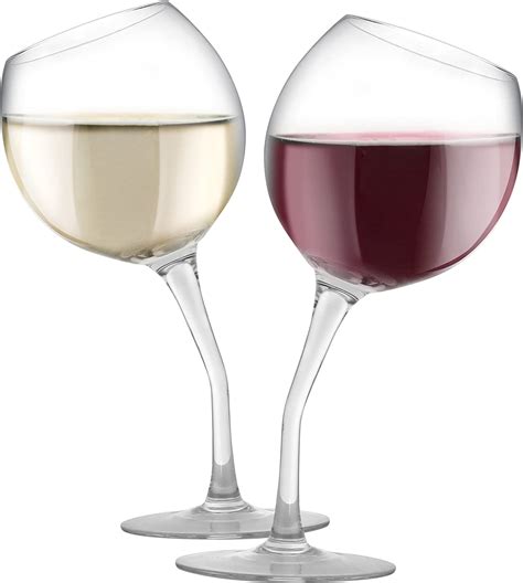 Kovot Tipsy Wine Glass Set Includes 2 Tilted Wine Glasses Wine Glasses