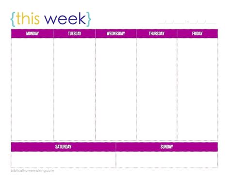 Perfect Printable 1 Week Schedule Get Your Calendar Printable