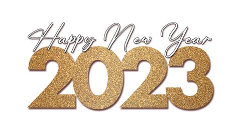 2023 Happy New Year Black And White Png Citypng