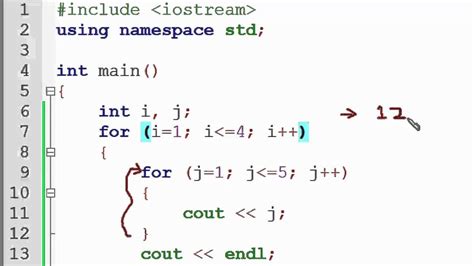 The control expression for the loop is initialized, tested and each for loop has up to three expressions, which determine its operation. 27. Nested For Loop in C++ (Hindi) - YouTube