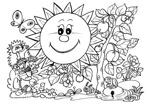 Free printable spring coloring pages. Spring Pictures Coloring Pages at GetDrawings | Free download