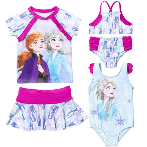 Buy Frozen Elsa Anna Swimsuit Set Guard Bikini Skirt One Piece Online