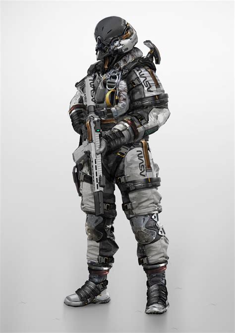 Combat Astronaut By Johnsonting On Deviantart Sci Fi Concept Art