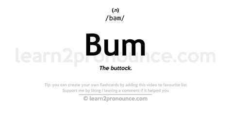 pronunciation of bum definition of bum youtube