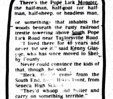 The Pope Lick Monster A Louisville Legend