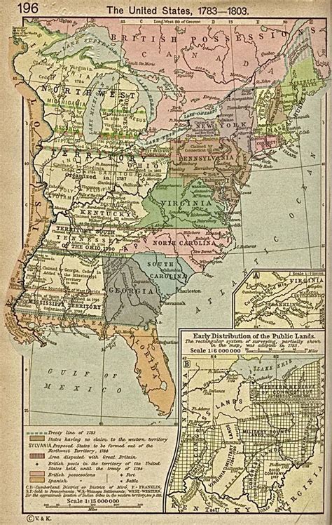 Freepagesgenealogyrootsweb~ United States 1782 1803 State Map Of
