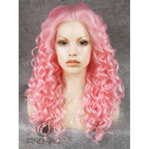 Drag Show Lace Front Wig Curly Pink Long Wig Wigs For Drag Show And