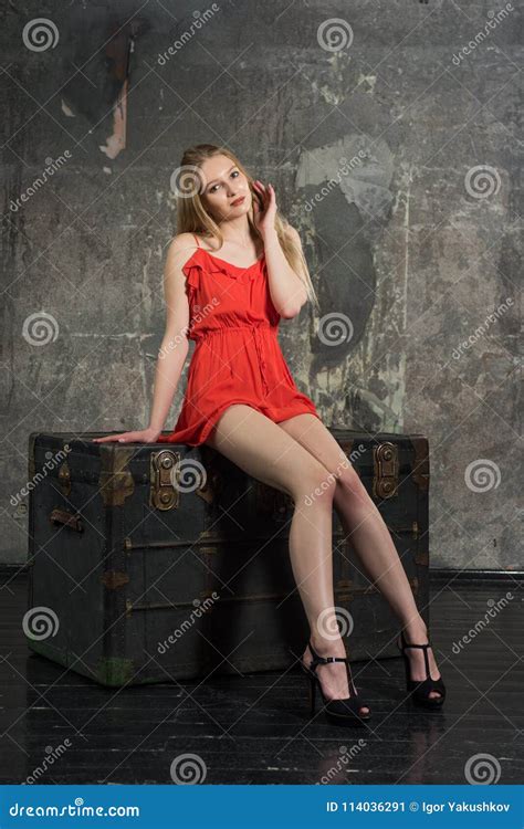 Young Beautiful Girl Posing In Studio Stock Image Image Of Portrait