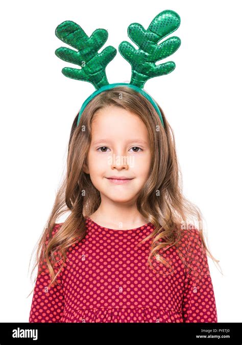 Portrait Of Little Christmas Girl Stock Photo Alamy