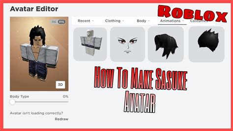 How To Make Sasuke Avatar Roblox Youtube