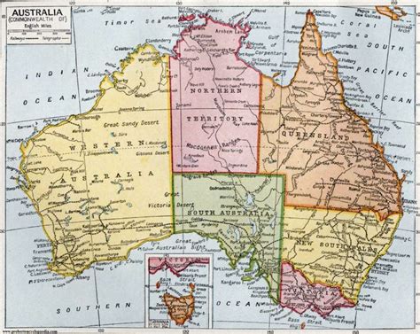 2409x2165 / 1,35 mb go to map. Detailed Map Australia | detailed road and administrative old map of Australia 1922. Australia ...