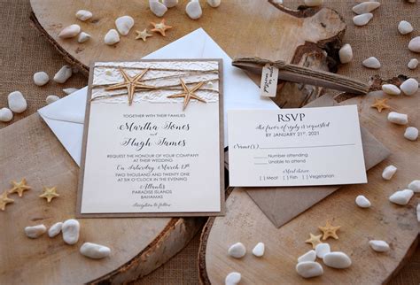 Custom Beach Wedding Invitations Starfish Wedding Invitations