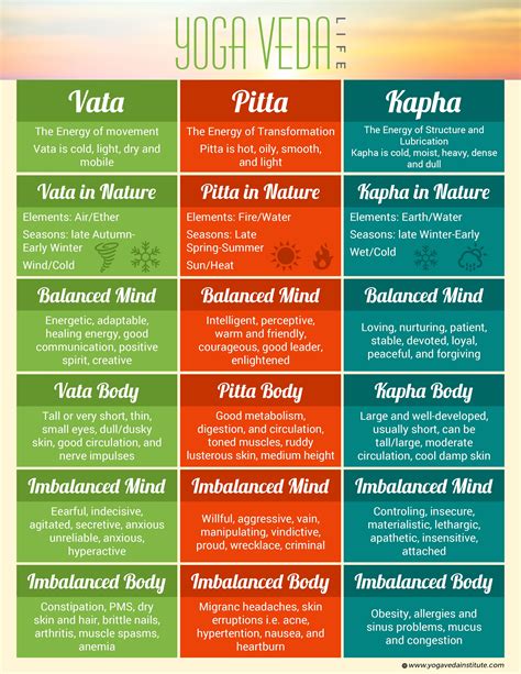 physical mental and spiritual nature of each dosha yoga veda ayurvedic therapy ayurvedic