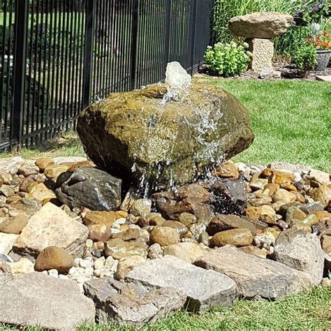 Drilled Stone Bubblers Rock Water Feature