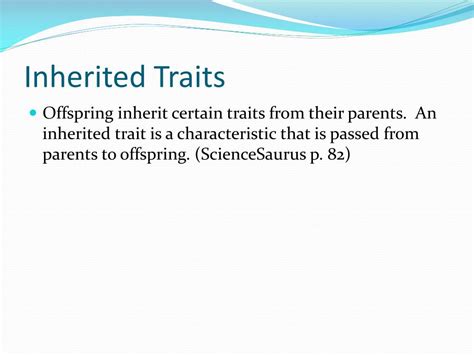 PPT - Learned Behaviors and Inherited Traits PowerPoint Presentation ...