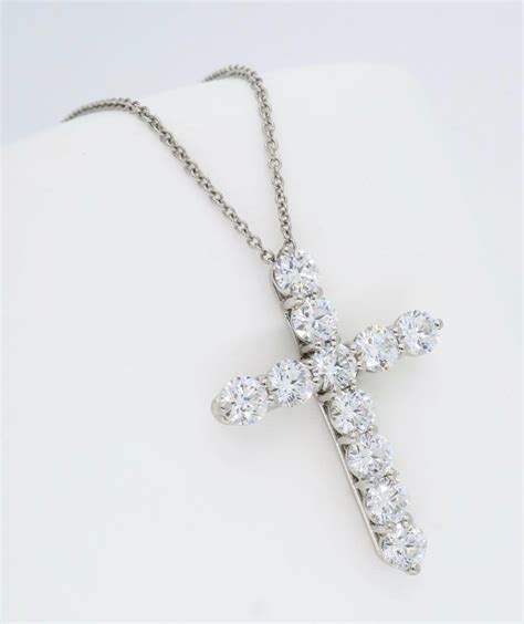 Platinum Tiffany And Co Large Diamond Cross Pendant At 1stdibs