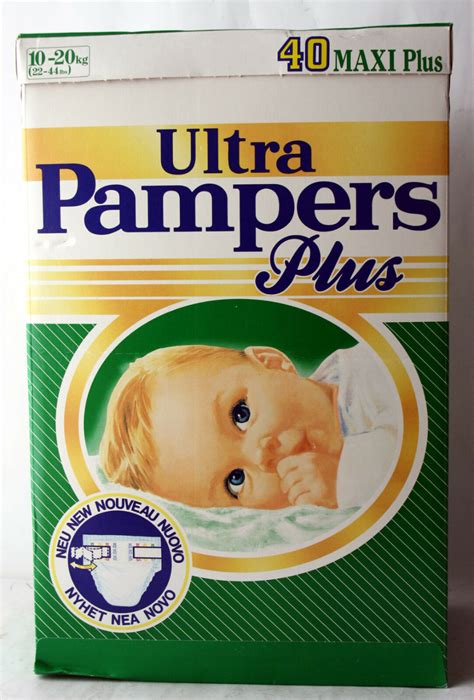 Rare Vintage 80s Ultra Pampers 10 20kg 22 44lbs Maxi Plus Plastic New
