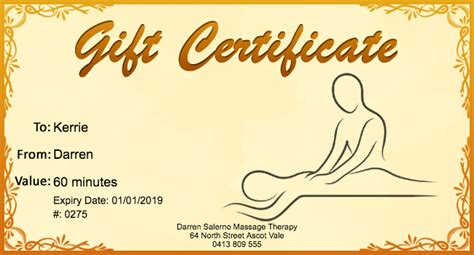 Free Massage Gift Certificate Template 01 Gift Template Massage