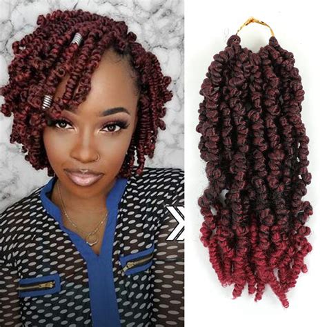 7 Packs Pre Twisted Passion Twist Crochet Hair Short Wavy Curly Spring