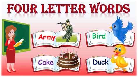 4 Letter Words Four Letter Phonics Words Sight Words Pre School