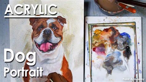 How To Paint A Dog Portrait In Acrylic Step By Step Youtube