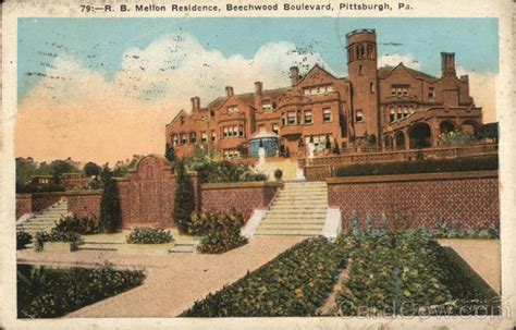 R B Mellon Residence Beechwood Boulevard Pittsburgh Pa Postcard