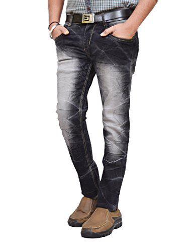 Buy American Noti Black Cotton Jeans Pant For Man Stretchable Slim Fit