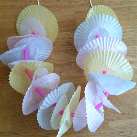 This Is A Crafty Hawaiian Lei I Made Using Paper Baking Cups Plastic