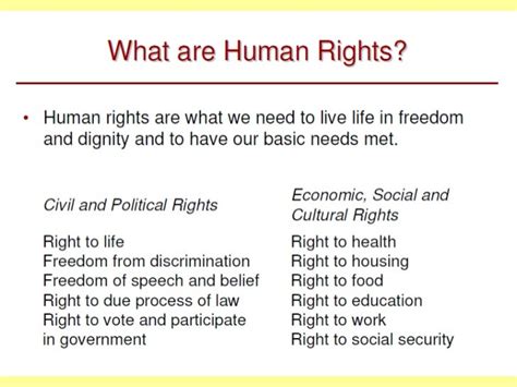 The Human Rights Framework