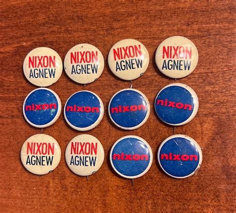 12 Vintage Nixon Political Pin Back Buttons Richard N Gem