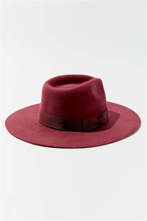 Uo Flat Brim Felt Fedora Felt Fedora Fedora Brim