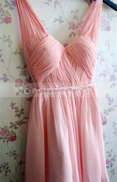 Pink Chiffon Bridesmaid Dressparty Dresscustom Made By Mondora 11500