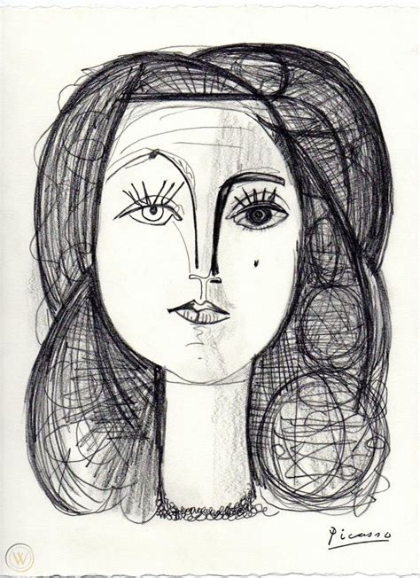 Pablo Picasso Drawing Portrait Of Francoise Gilot Registered