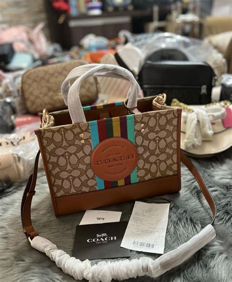 Coach Dempsey Carryall In Signature Jacquard With Stripe And Coach
