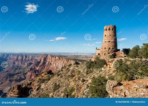 Desert View Watchtower Grand Canyon Arizona Usa Stock Photo Image Of